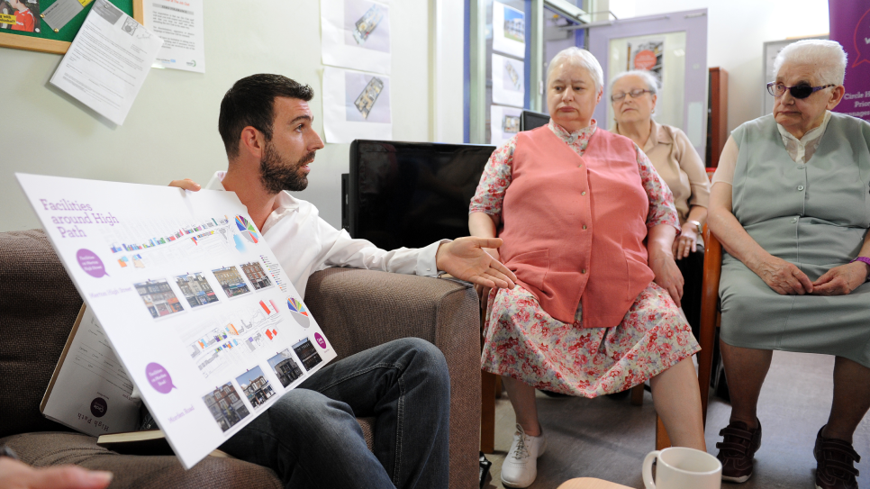 Clarion plans to build over 2000 new homes on High Path, replacing failing existing properties and adding hundreds more to help with London’s acute housing need. The regeneration work has already provided 134 new homes. Every home is occupied by an existing High Path resident, with everyone rehoused according to their housing need (to address the current overcrowding).  The objective is to add value to the existing neighbourhood to create a highly sustainable community built around high quality, low carbon homes. An air source heat pump-based energy centre will provide heat and hot water for all two thousand homes. Underground refuse services will keep the public realm clutter free and clean. The neighbourhood will be built around a new public park, to include play areas, high quality hard landscaping and extensive tree planting.  Construction of the next 113 homes and a new community centre begins in 2024. All 113 homes are earmarked for existing residents. Future phases will include homes for sale, a new public park, and retail and employment spaces.